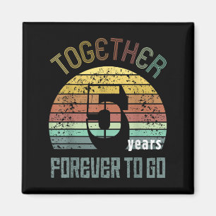 5th Years Wedding Anniversary For Couple Matching  Magnet