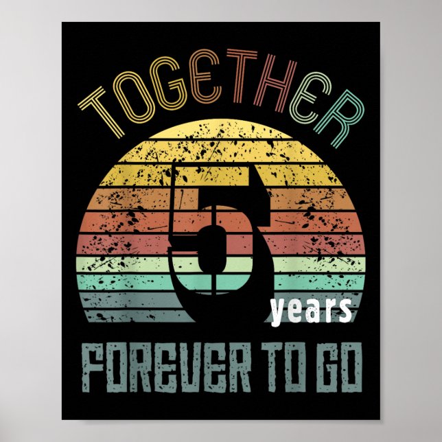 5th Years Wedding Anniversary For Couple Matching  Poster (Front)