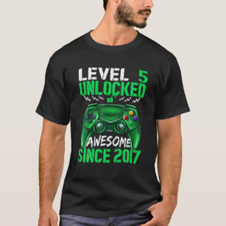 5Th Yrs Old Boy Level 5Th Unlocked Awesome 2017 T-Shirt