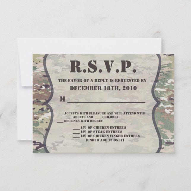 5x3.5 R.S.V.P. Card Army Air Force  OCP Camo Unifo (Front)