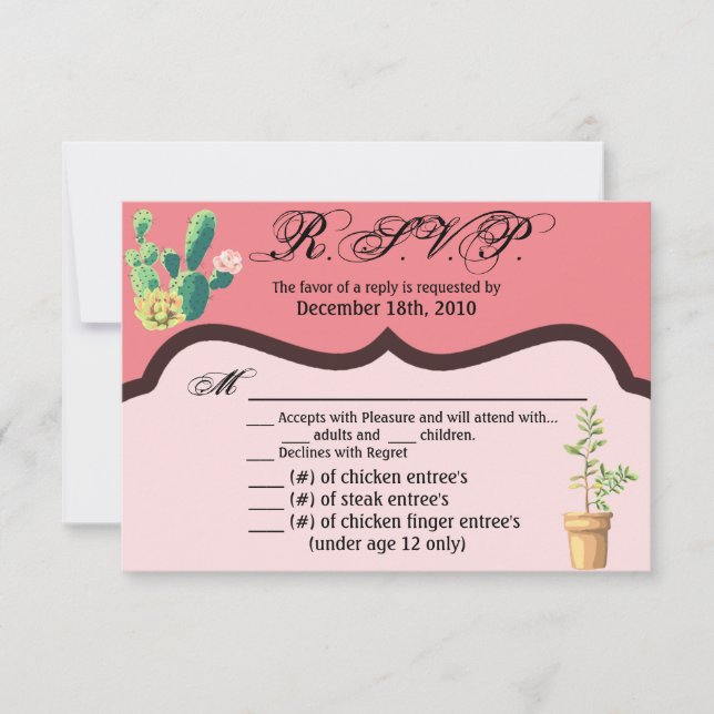 5x3.5 R.S.V.P. Card Bohemian Cactus Succulents Des (Front)