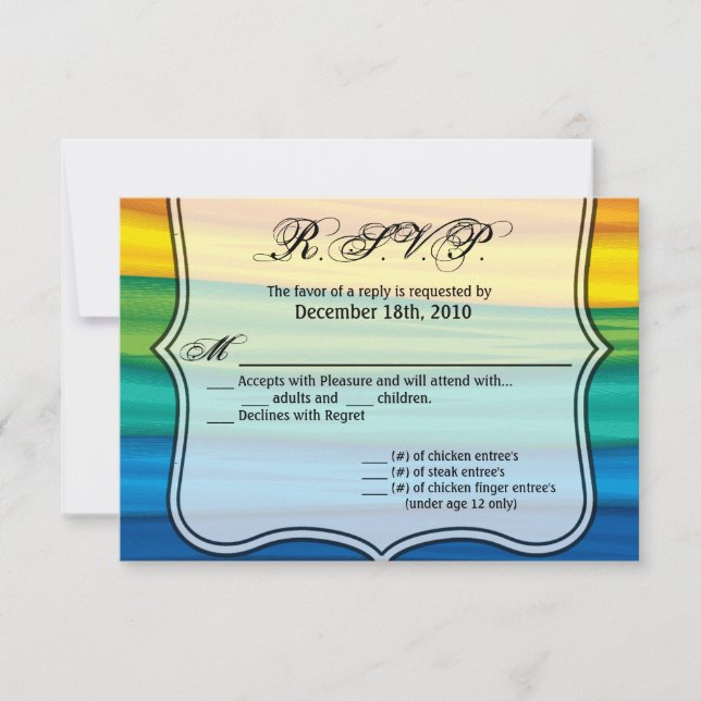 5x3.5 R.S.V.P. Card lgbtq rainbow flag gay lesbian (Front)