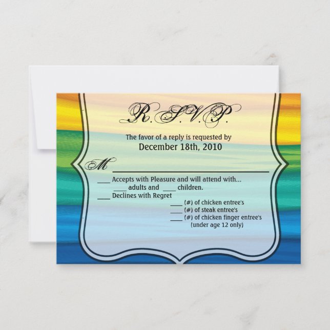 5x3.5 R.S.V.P. Card lgbtq rainbow flag lesbian gay (Front)