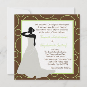 5x5 Brown Pok-a-Dot Wedding Invitation