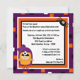 5x5 Costume Party Halloween Party Invitation