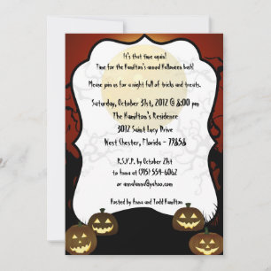 5x5 Creepy Trees Halloween Party Invitation