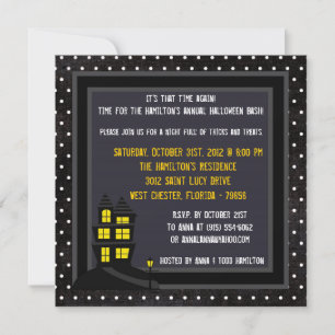 5x5 Haunted House Halloween Party Invitation