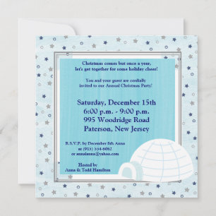 5x5 Icy Igloo Baby Blue Invitation