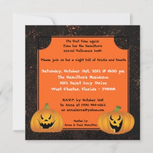 5x5 Jack-O-Lantern Halloween Party Invitation
