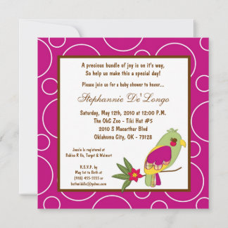 5x5 Jungle Gym Monkey Dance Baby Shower Invitation