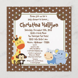5x5 Jungle Play Baby Shower Invitation