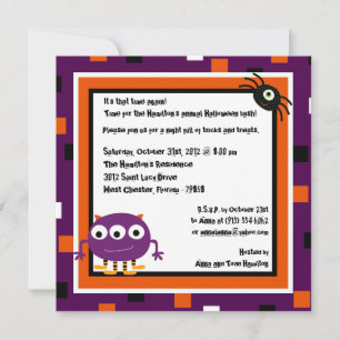 5x5 Monster Bash Halloween Party Invitation