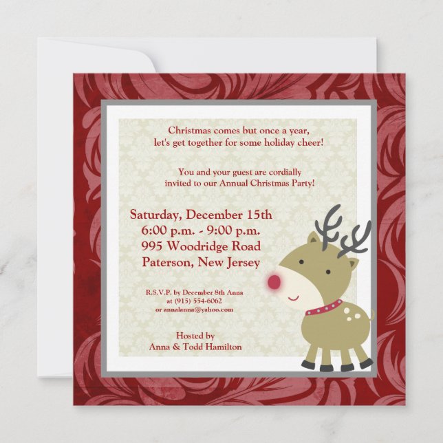 5x5 Reindeer Invitation (Front)