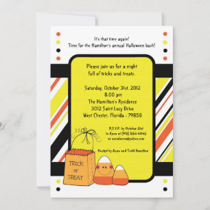 5x5 Trick or Treat Halloween Party Invitation