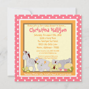 5x5 Tropical Punch Jungle Baby Shower Invitation