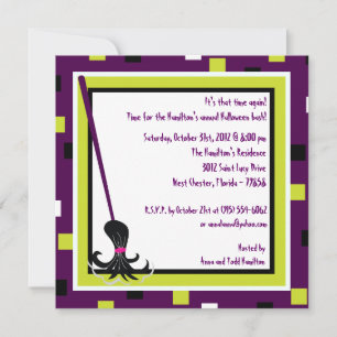 5x5 Witchy Ways Purple Halloween Party Invitation
