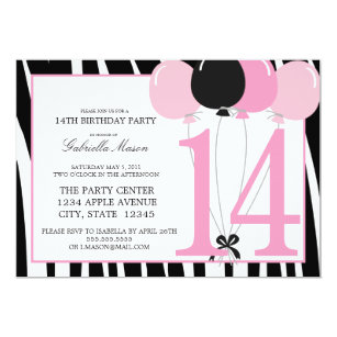 14th birthday invitations zazzle uk