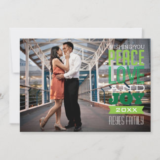 5x7 1 Photo Peace, Love & Joy Photo Card