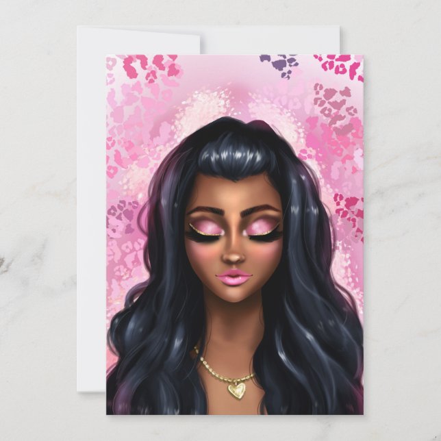 5x7 2 Sided Pink Eyelahses Babe TN Dashboard Card (Front)