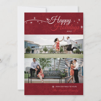 5x7 3 Photo Happy Holidays Photo Card