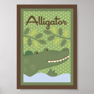 5x7 "Alligato" Jungle Safari Baby Bedding Wall Art