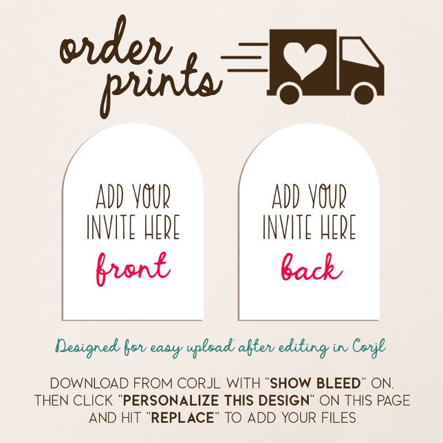 5x7" Arch Shaped Invitation Printing (Creator Uploaded)