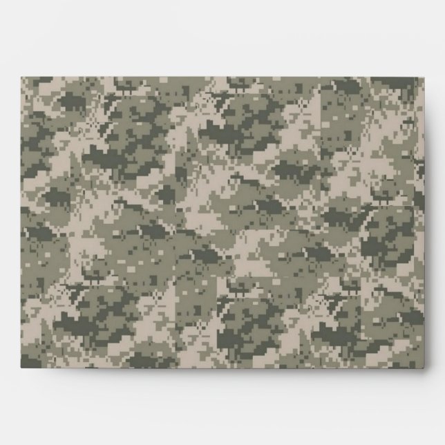5x7 ARMY ACU Camo Outside Tan Inside Envelope (Front)