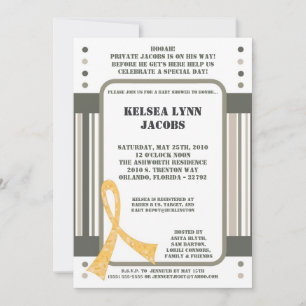 5x7 Baby Shower Invitation ARMY Camo ACU Print