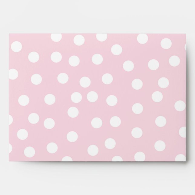 5x7 Berry Polkadot Outside Brown Inside Envelope (Front)
