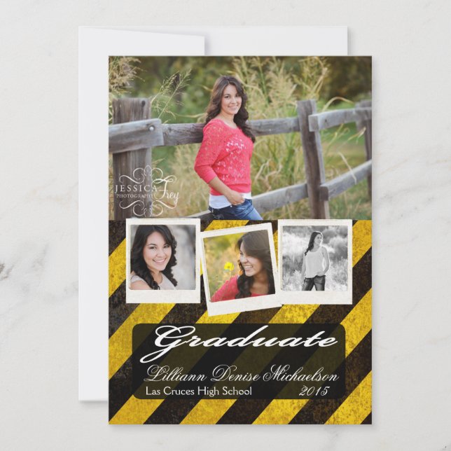 5x7 Bio Hazard Crime Scene Senior Announcement (Front)