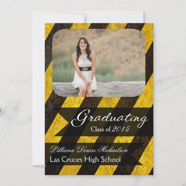 5x7 Bio Hazard Crime Scene Tap Senior Announcement (Front)