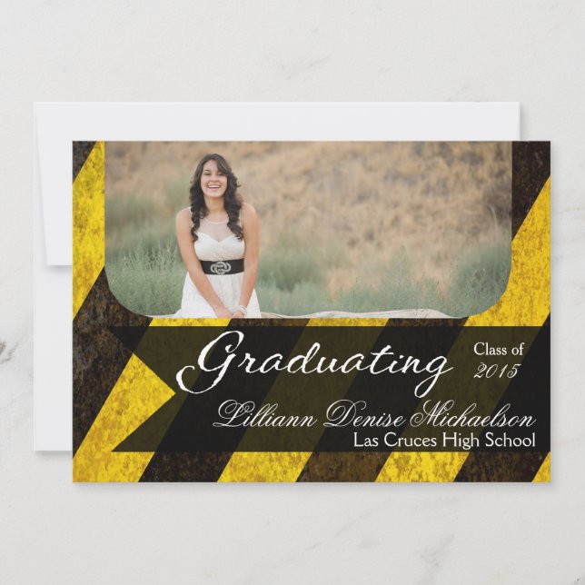 5x7 Bio Hazard Crime Scene Tap Senior Announcement (Front)