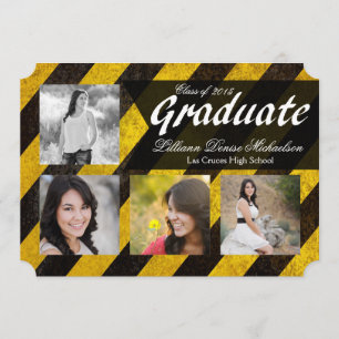 5x7 Bio Hazard Crime Scene Tap Senior Announcement