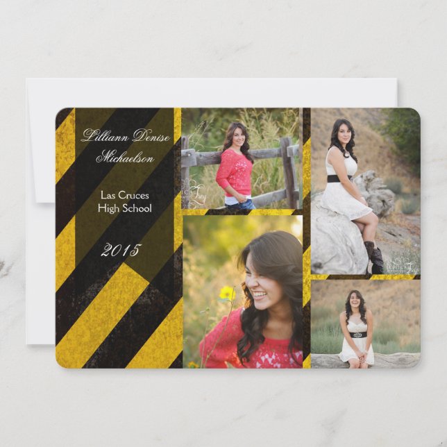 5x7 Bio Hazard Crime Scene Tap Senior Announcement (Front)