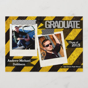 5x7 Bio Hazard Crime Scene Tap Senior Announcement