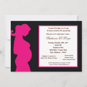 5x7 Black Baby Shower Invitation
