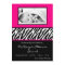 5x7 Black Hot Pink Zebra PHOTO Birth Announcement