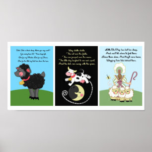 5x7 Black Sheep Diddle Bo Peep Kids Room Wall Art