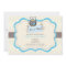 5x7 Blue Hoot Owl Woodland Baby Shower Invitation