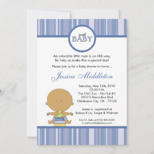 5x7 Blue Latino Baby Boy Baby Shower Invitation