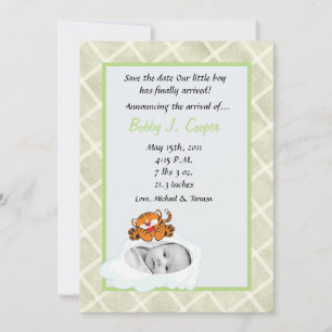 5x7 Boy Cloud PHOTO on Circle Birth Announcement