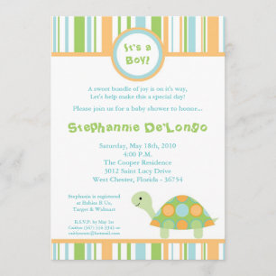 5x7 Boy Ocean Sea Turtle Baby Shower Invitation