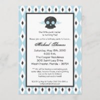 5x7 Boy Punk Skull EMO Birthday Party Invitation