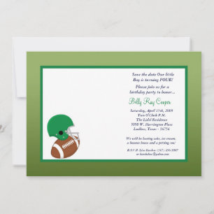 5x7 Boy Sports Foot Ball Baby Shower Invitation