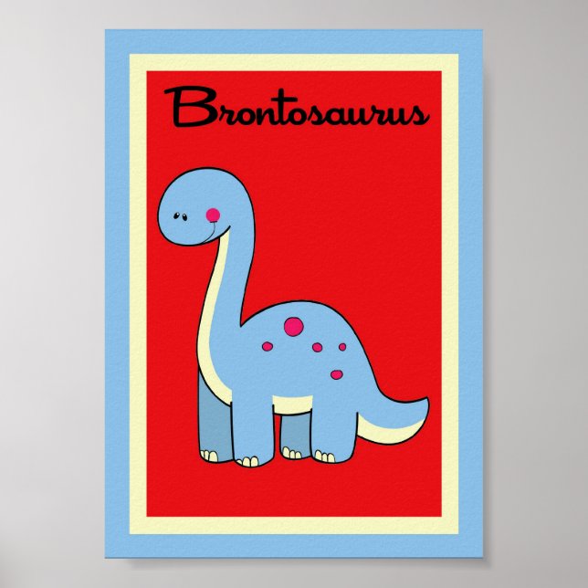 5X7 Brontosaurus Dinosaurs Wall Art (Front)