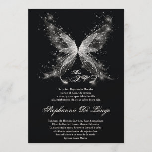 5x7 Butterfly Quinceanera Birthday Invitation