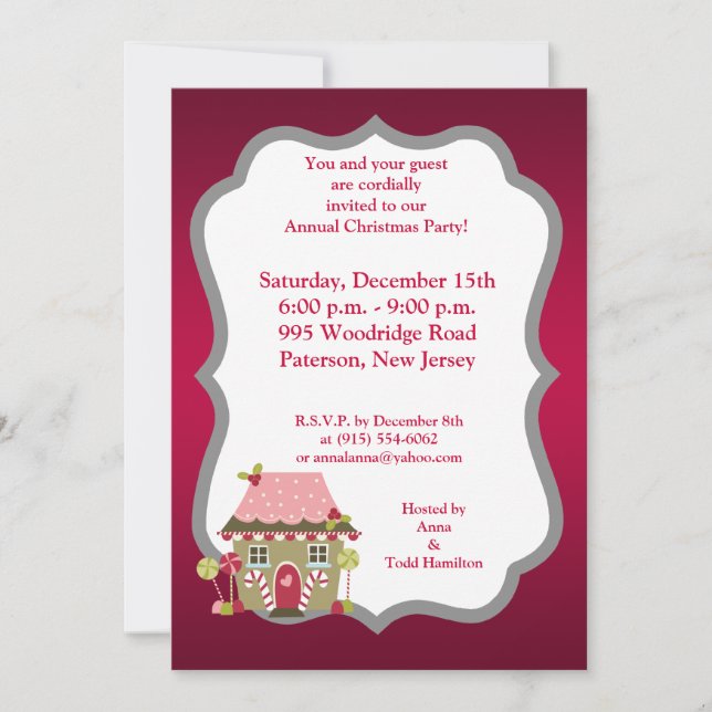 5x7 Candy Land House Invitation (Front)