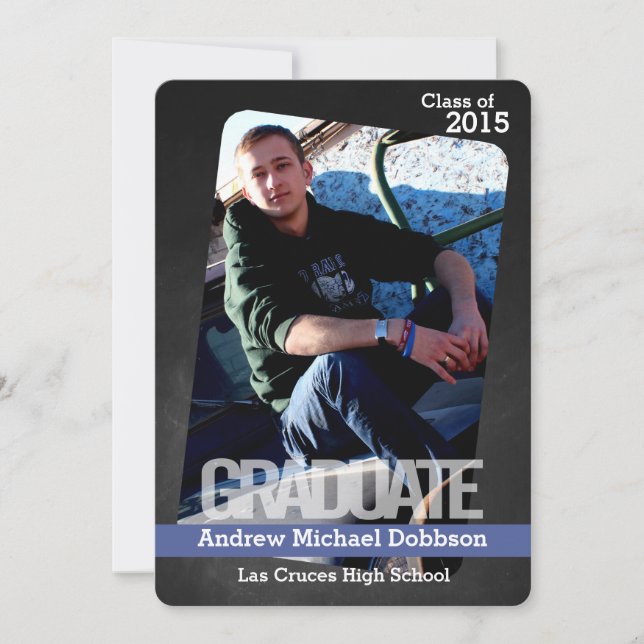 5x7 Chalkboard Black Board Senior Announcement (Front)