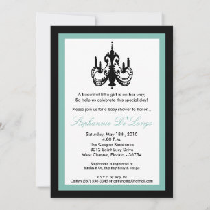 5x7 Chandelier Blue Baby Shower Invitation