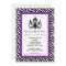 5x7 Chandelier Purple Zebra Baby Shower Invitation